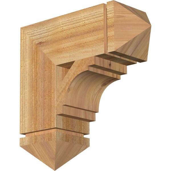 Ekena Millwork Merced Arts & Crafts Rough Sawn Bracket, Western Red Cedar, 6"W x 18"D x 18"H BKT06X18X18MRC03RWR - main